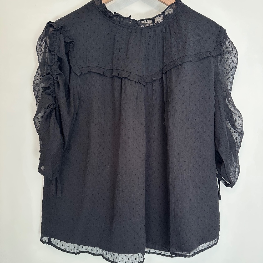LOFT Sheer black blouse